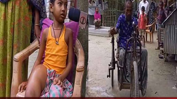 ক্যান্সার আক্রান্ত ছোট্ট মেয়েকে বাঁচাতে পঙ্গু বাবার আর্তনাদ”